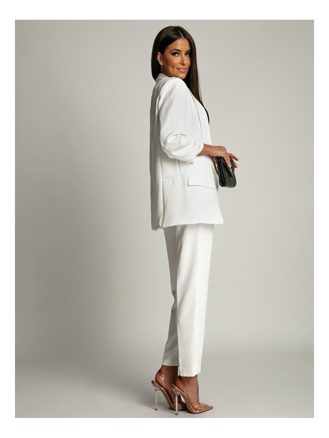 Elegant set of jacket and trousers, white 7684